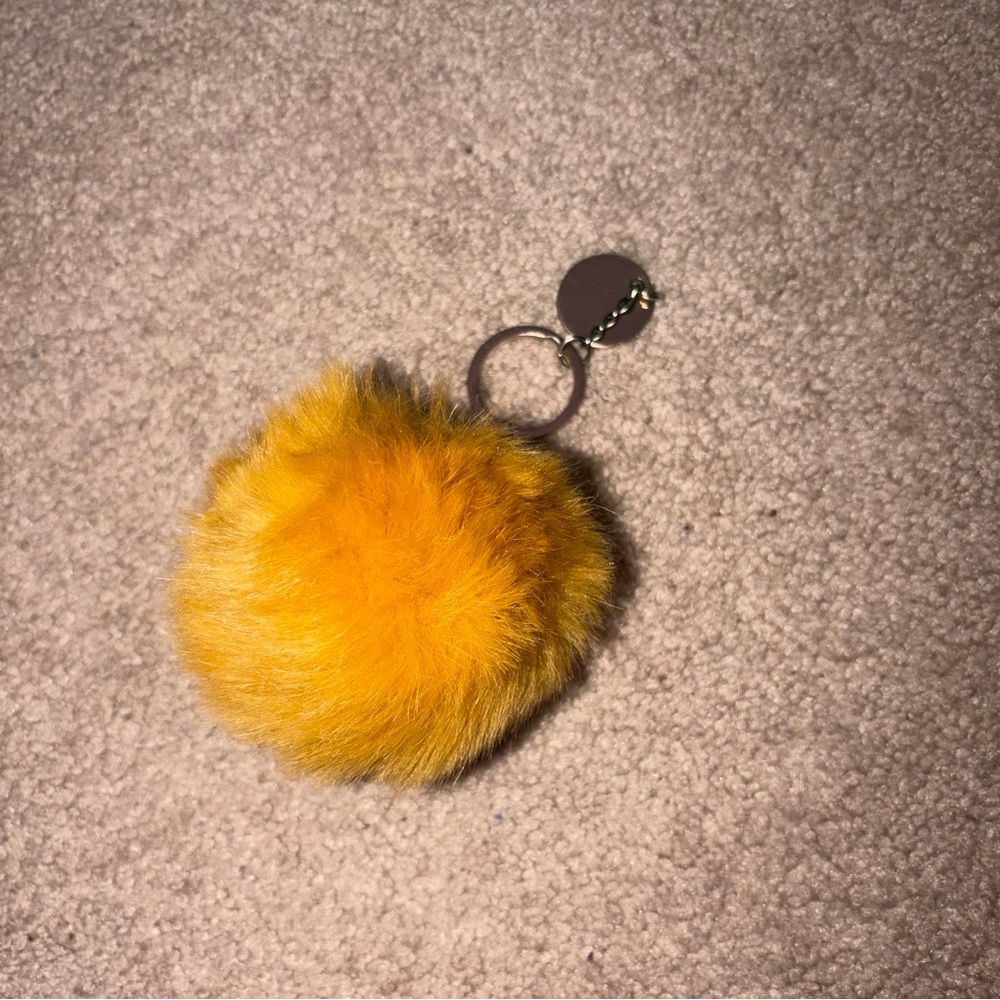 Yellow/Gold Furry Puff Ball 2010s Bag Charm